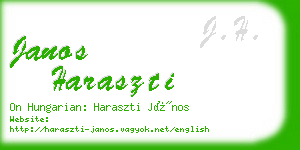 janos haraszti business card